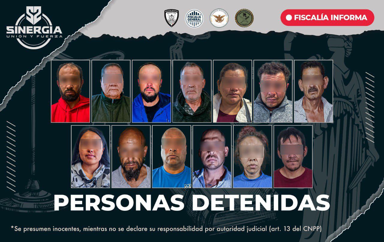 Fiscalía realiza cateos en Amealco, Huimilpan y SJR; hay 13 detenidos