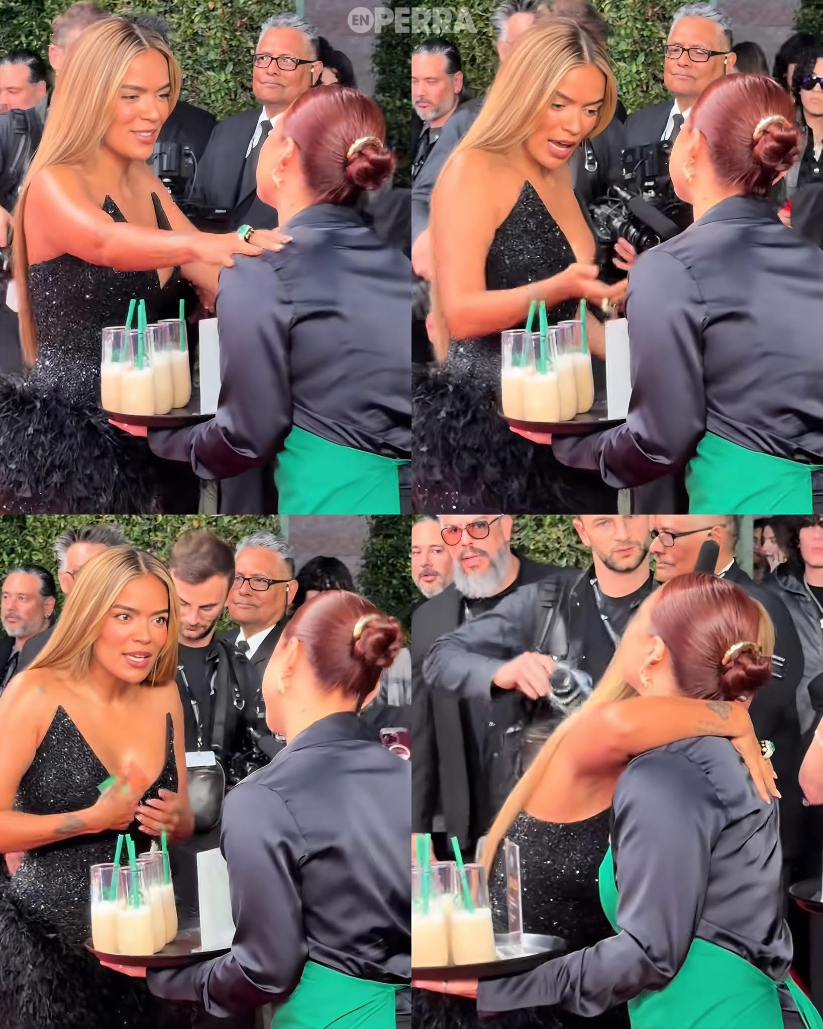 Karol G se sorprende por regalo de una mesera en los Latín Grammy