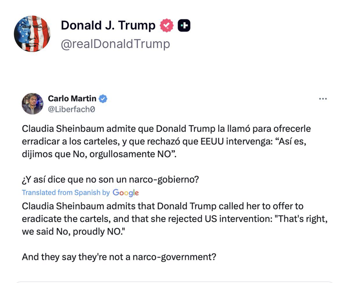 🇲🇽⚡ Sheinbaum responde a Trump tras acusación de “narcogobierno”