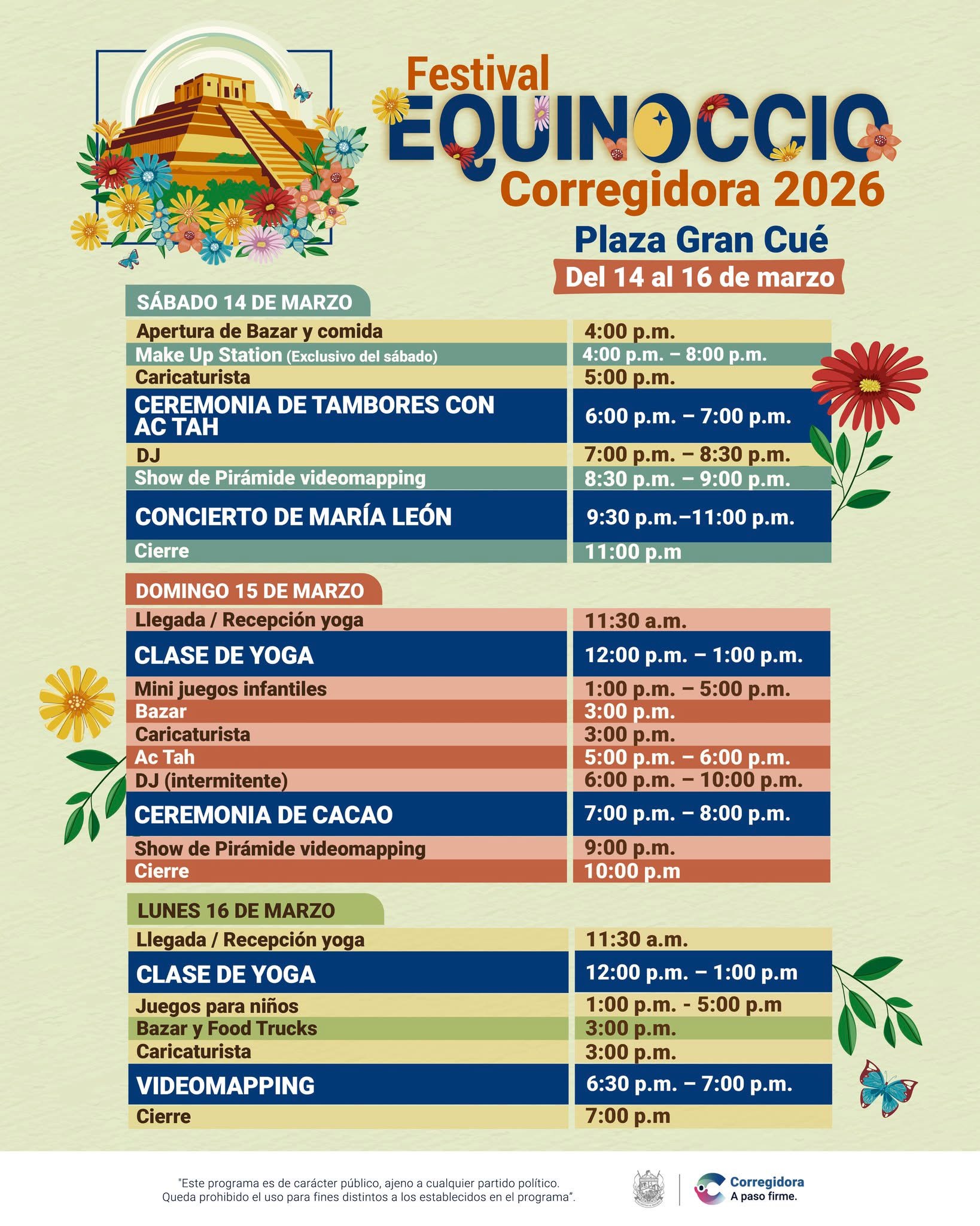 Anuncian programa del Festival Equinoccio 2026 en Corregidora