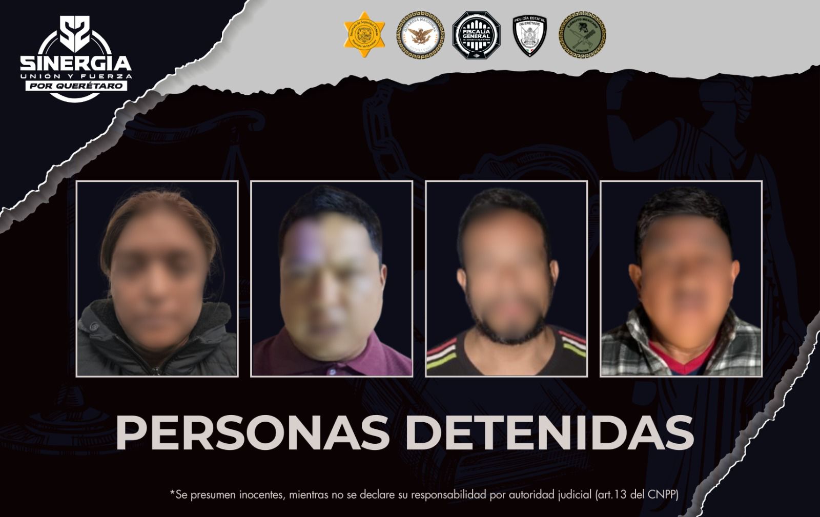 🛡️ Bajo la estrategia Sinergia por Querétaro, la Fiscalía General del Estado llevó a cabo una serie de cateos estratégicos en la capital, obteniendo resultados clave en la persecución de delitos que afectan directamente la tranquilidad ciudadana como la violencia familiar, amenazas y robo. ⚖️🚔