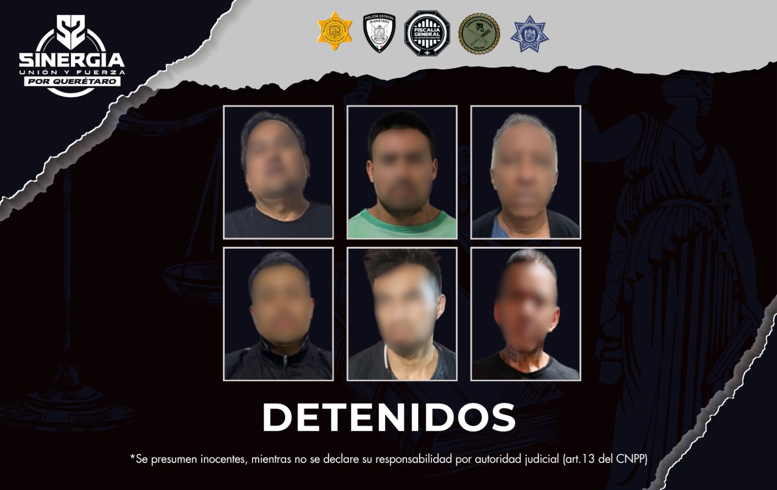 🛡️ La Fiscalía General del Estado ejecutó un operativo simultáneo en los municipios de Querétaro y Corregidora, logrando la captura de seis personas vinculadas a delitos de género y violencia familiar.
