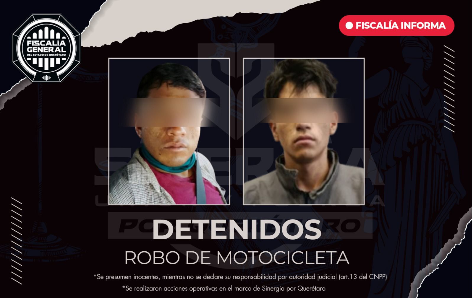 La Fiscalía General del Estado logró la desarticulación de una célula presuntamente dedicada al robo de motocicletas
