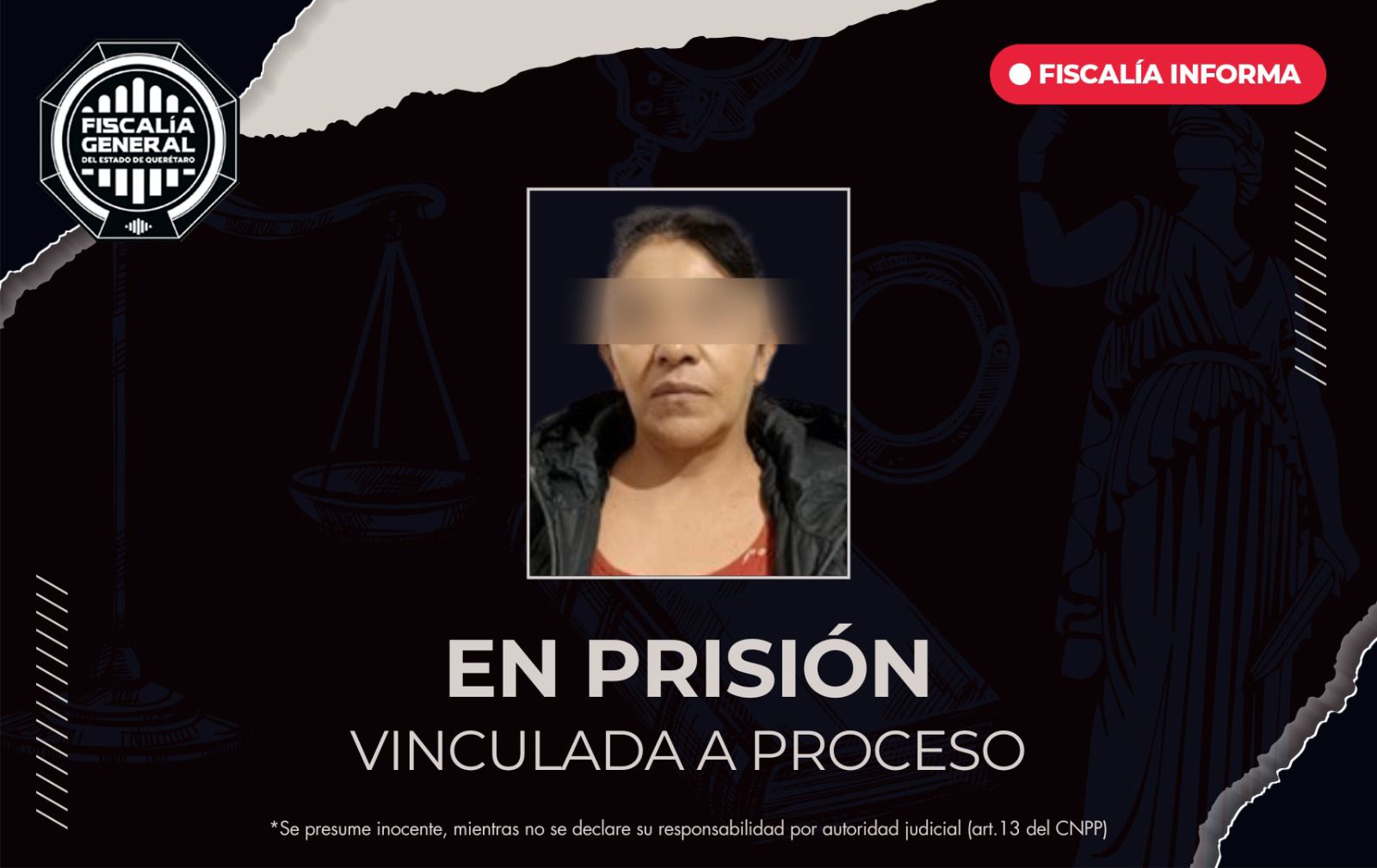 ⚖️🚨 La Fiscalía General del Estado de Querétaro obtuvo la vinculación a proceso y prisión preventiva justificada en contra de Maricruz N., presunta responsable de provocar el trágico accidente del pasado fin de semana que cobró la vida de un motociclista y dejó a una mujer lesionada en la capital. 🏛️🏍️