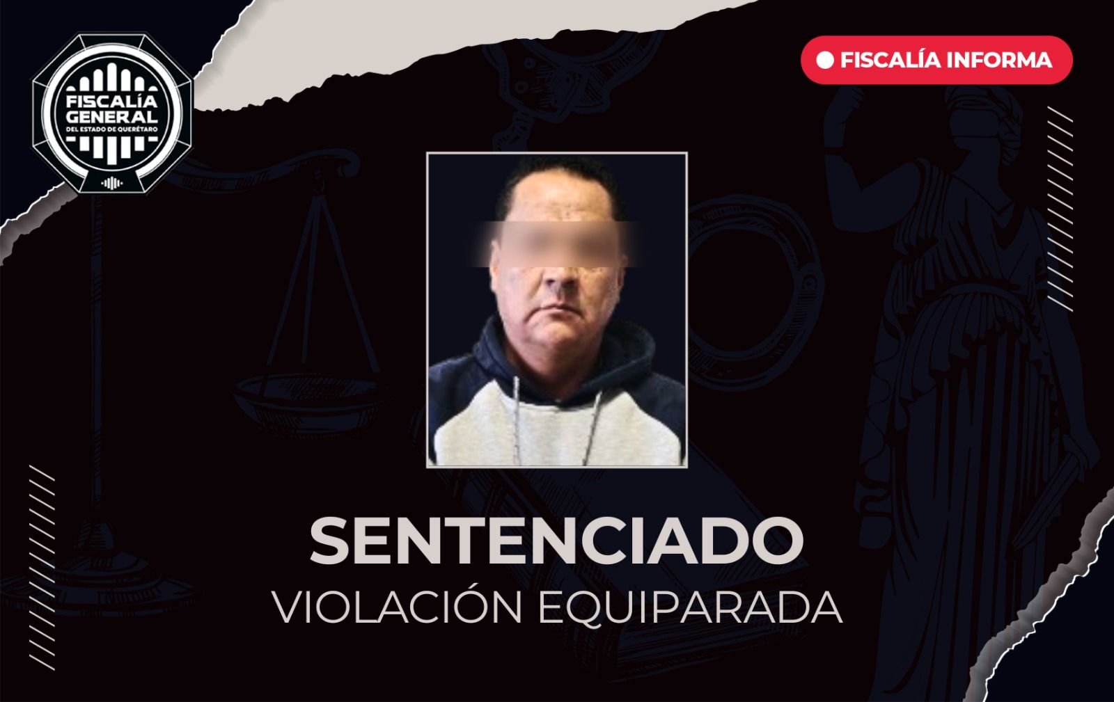 ⚖️🛡️ La Fiscalía General del Estado de Querétaro logró una contundente sentencia de 44 años de prisión contra Julio César “N”