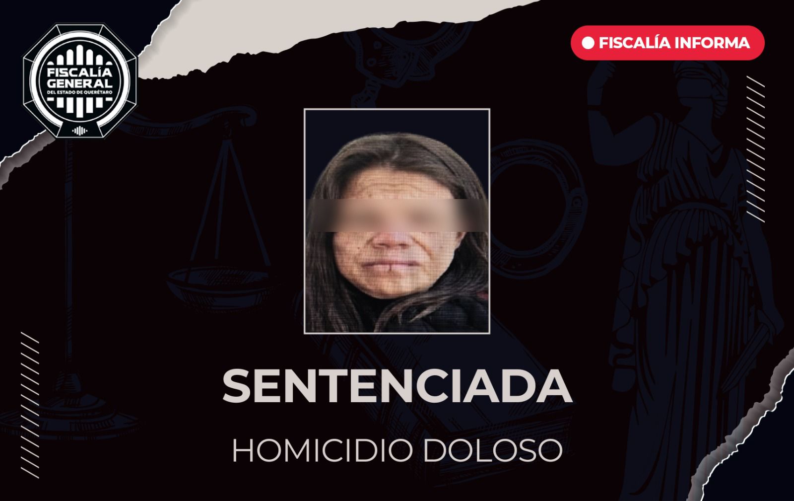 ⚖️ La Fiscalía General del Estado ha obtenido una sentencia condenatoria de 13 años y 5 meses de prisión contra Guadalupe “N”