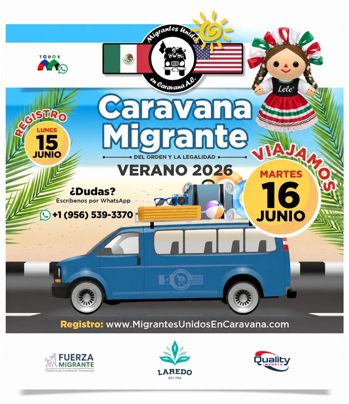 Esperan retorno de 400 familias en la Caravana Migrante de Verano 2026