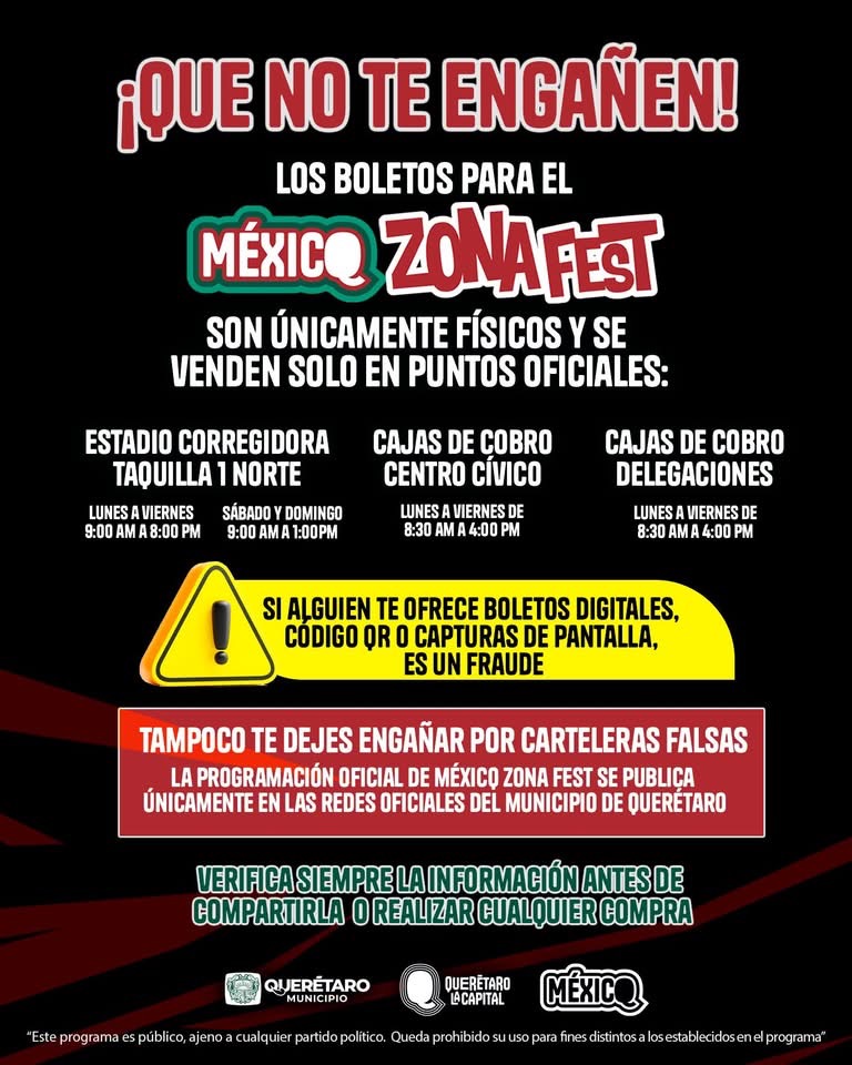 Piden evitar fraude en compra de boletos para el Zona Fest