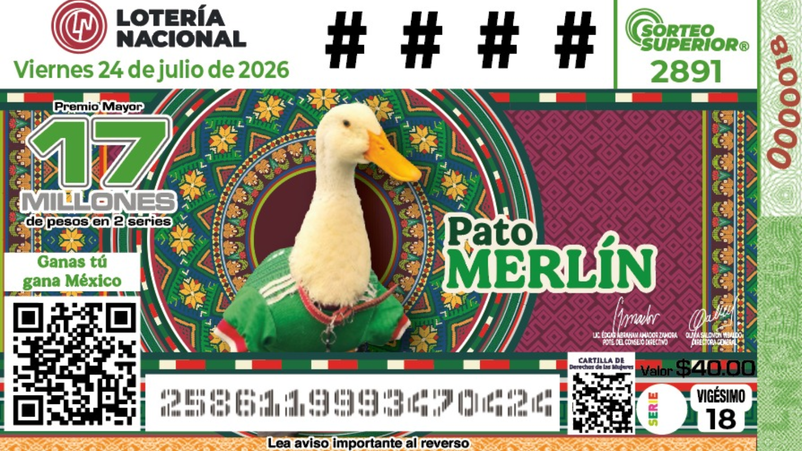 🦆🎟️ ¡El Pato Merlín ya tiene su propio “cachito” de la Lotería Nacional!