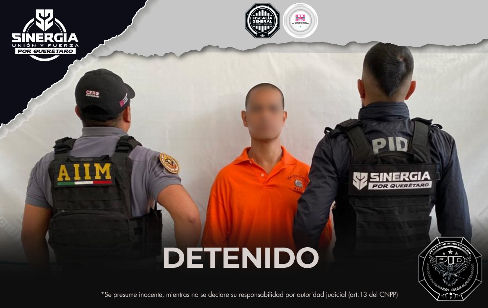 🚨⚖️ ¡Cae objetivo prioritario! Mediante las acciones de coordinación de la estrategia Sinergia por Querétaro