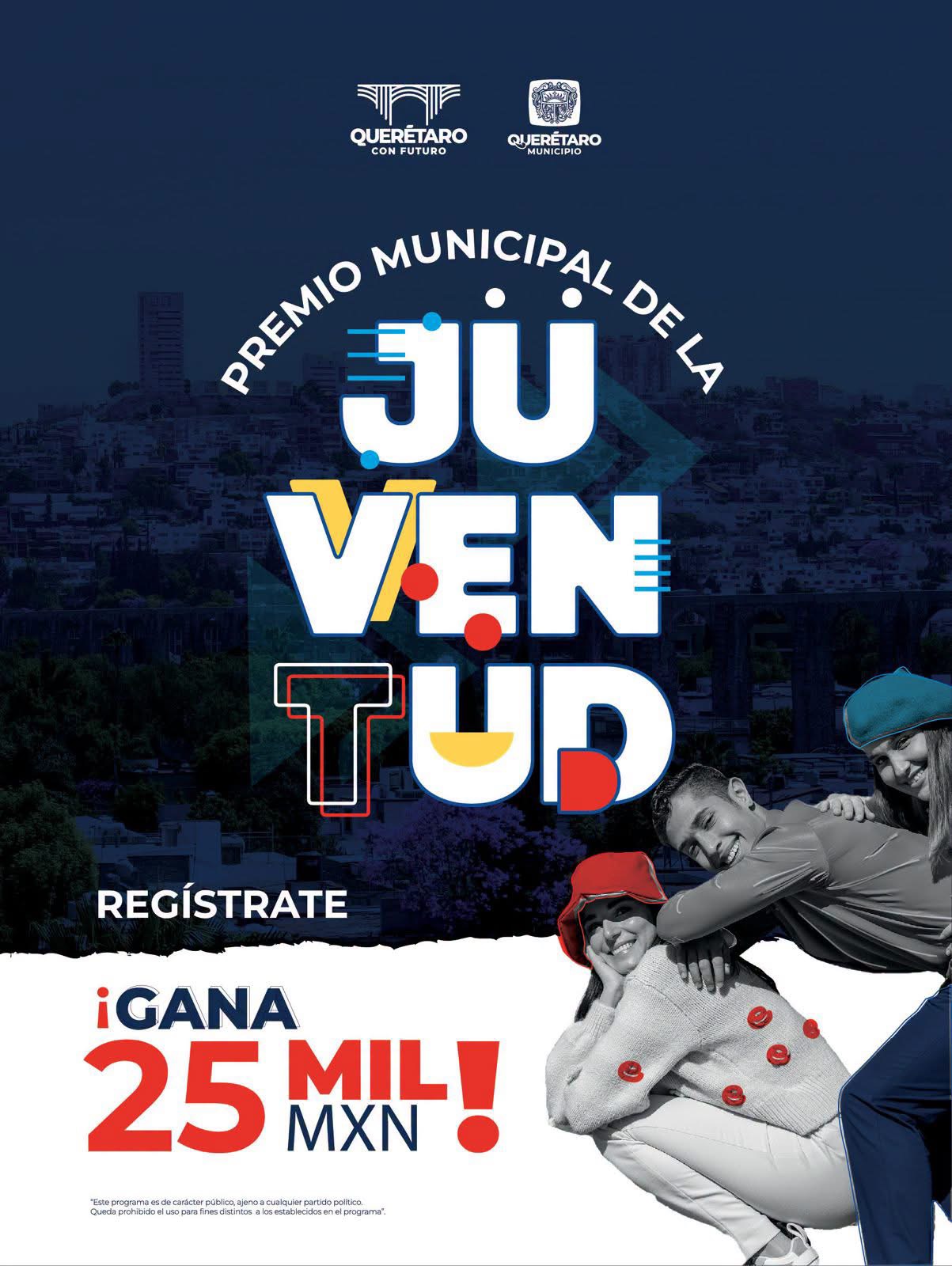 Lanzan convocatoria del Premio Municipal de la Juventud en Querétaro 