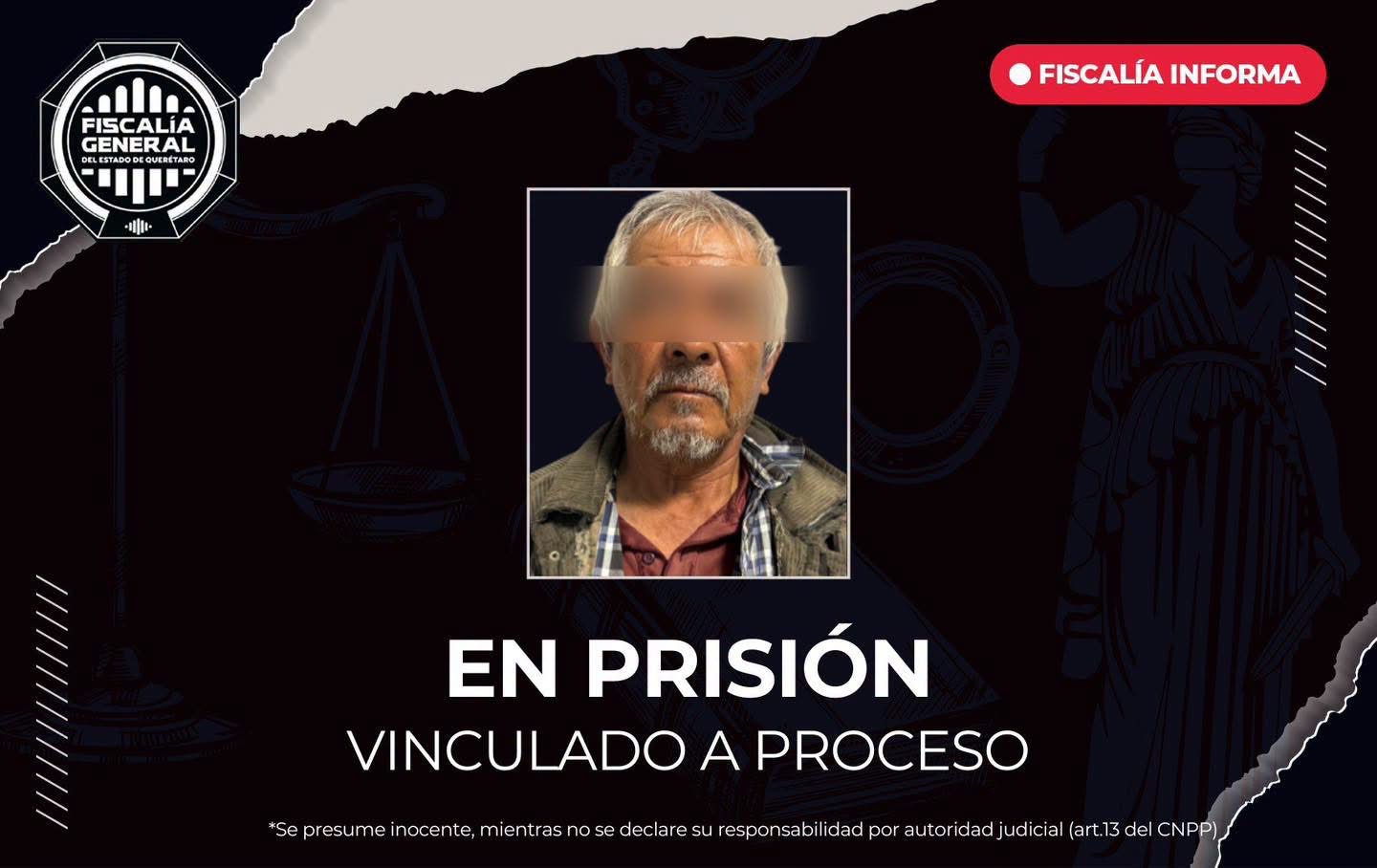 Dan prisión preventiva a sujeto por homicidio ocurrido en Santa Rosa Jáuregui