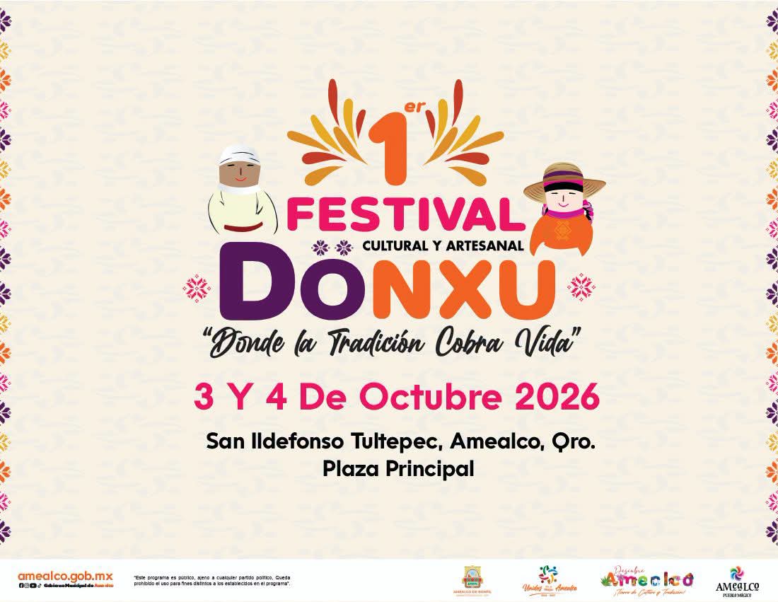 🎉🎭 ¡Llega el 1er Festival Cultural y Artesanal Donxu a San Ildefonso Tultepec!