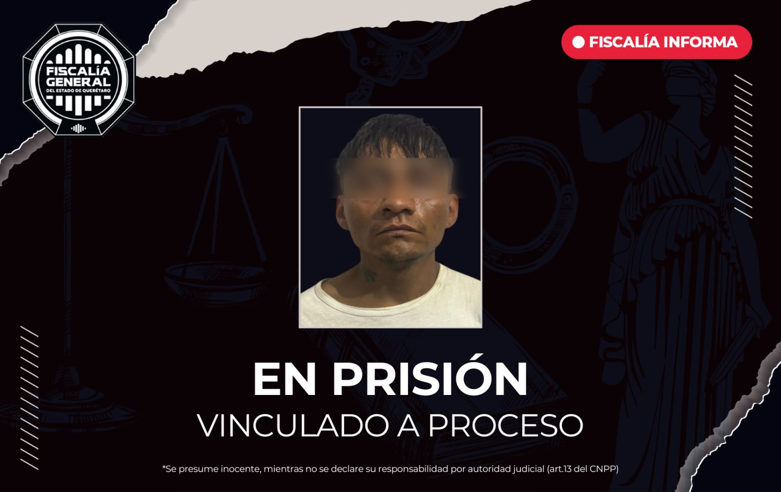 ⚖️🔒 ¡En prisión preventiva “La Picuda”, presunto generador de violencia por homicidio en Santa Rosa Jáuregui!