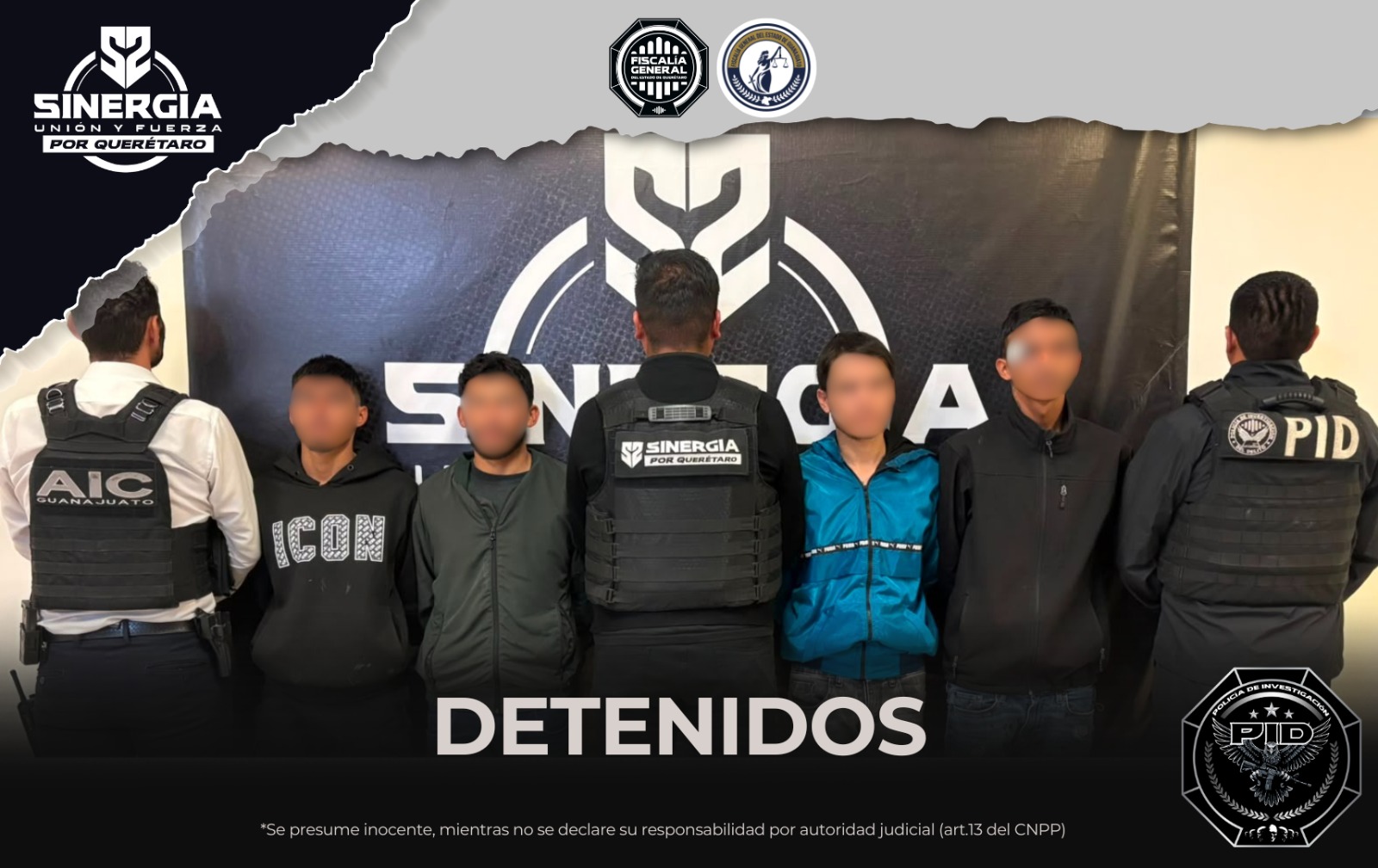 ⚖️🚨 ¡Sinergia Regional detiene en Querétaro a cuatro personas buscadas por homicidio en Guanajuato!