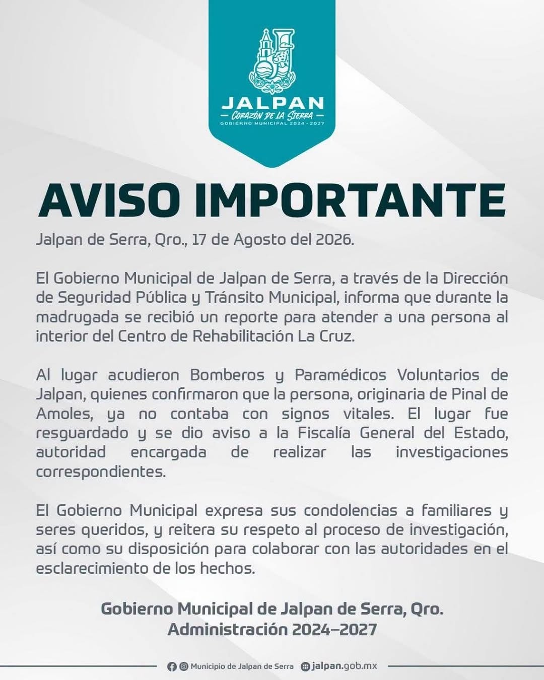 Lamentable noticia en la Sierra Gorda de Querétaro. 🕊️