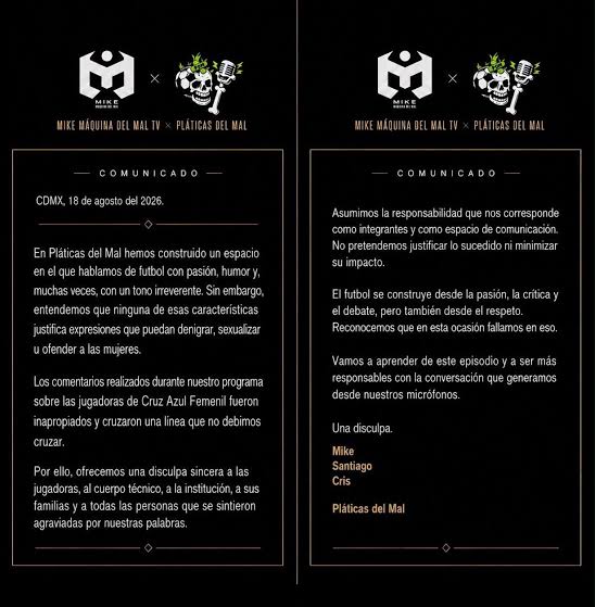 🚨⚽ ¡Siguen las consecuencias para “Pláticas del Mal”!