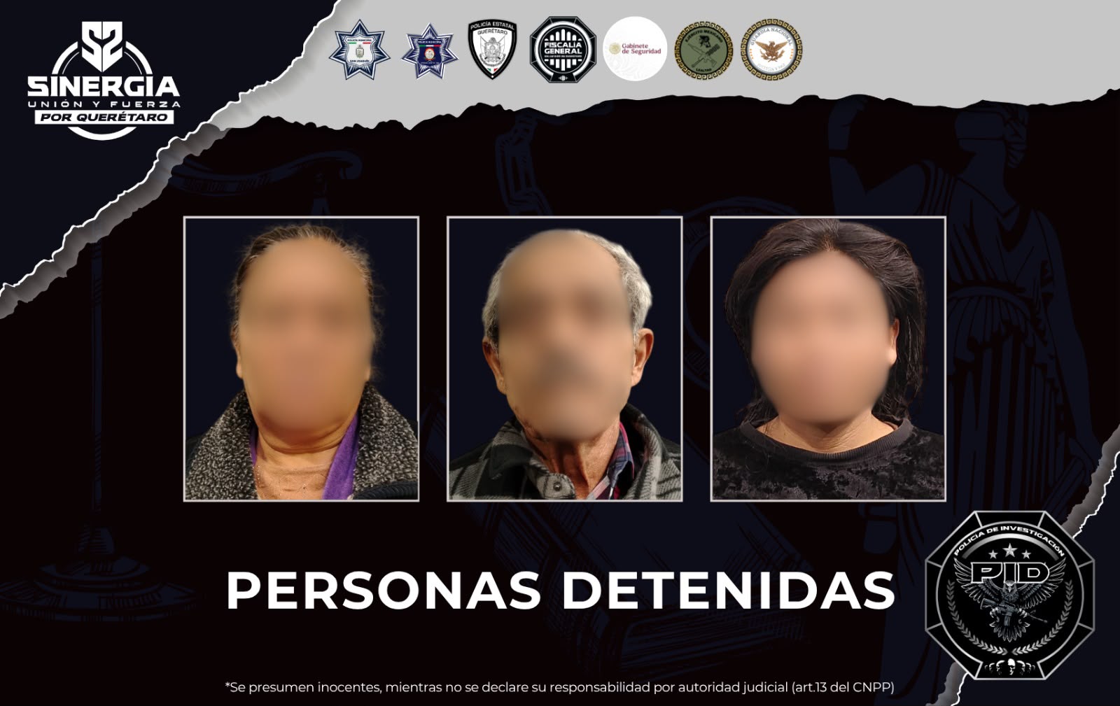 ¡Operativo simultáneo de Sinergia en Ezequiel Montes y San Joaquín deja 3 detenidos y casi 700 dosis aseguradas! 🚨🛡️