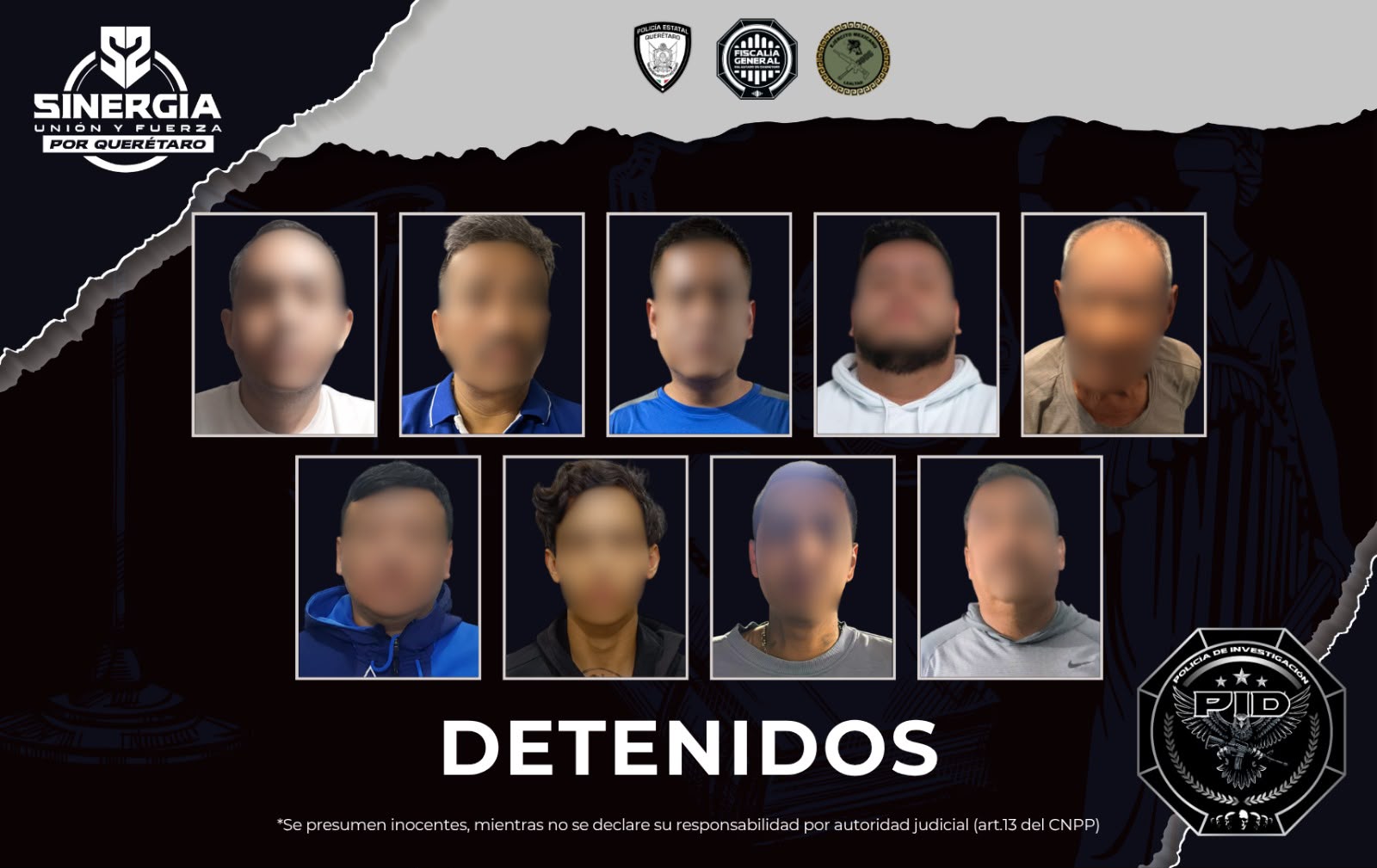 ¡Operativo Sinergia ejecuta 8 cateos y detiene a 9 personas en Querétaro y Corregidora! 🚨⚖️🛡️