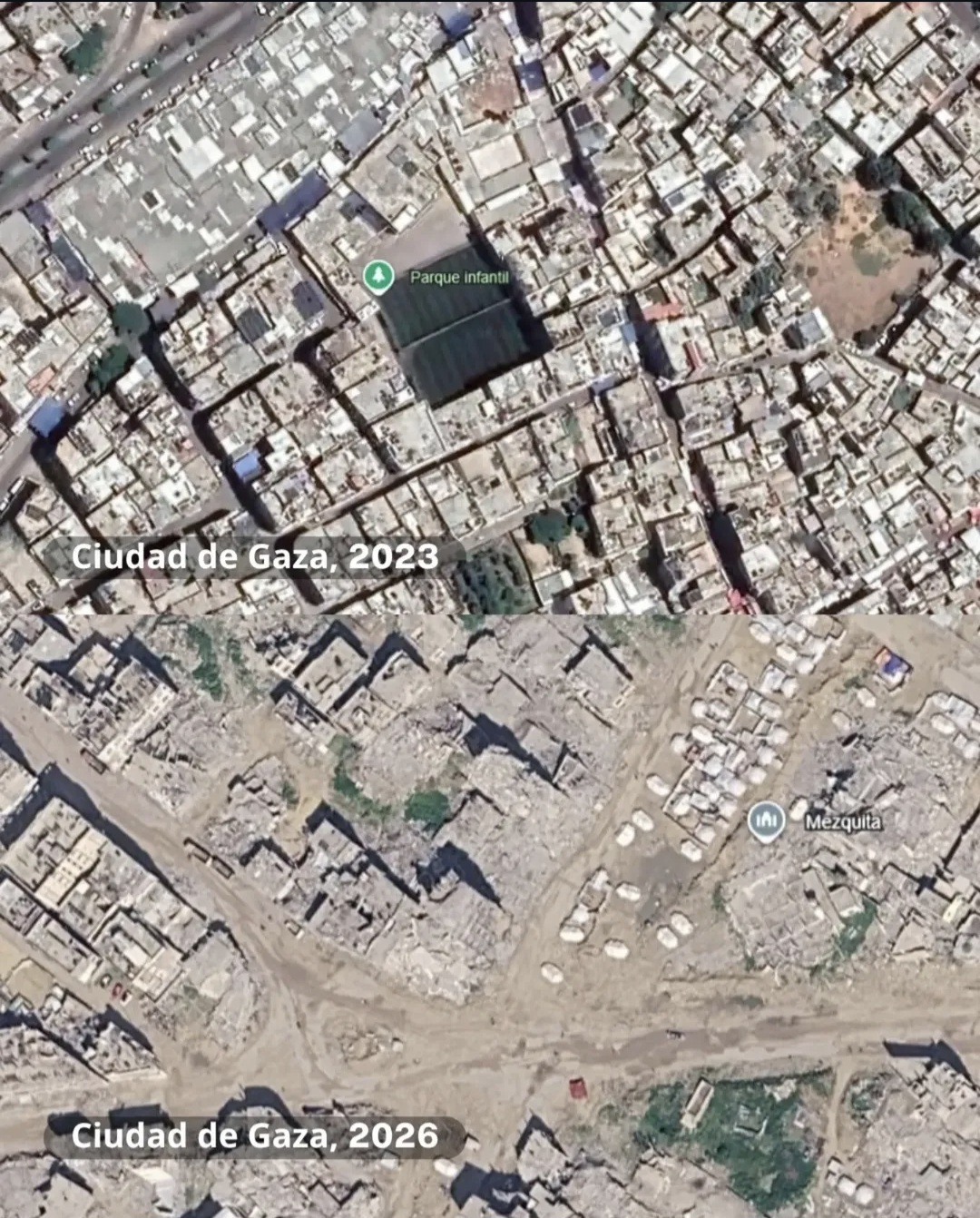 🌍🛰️ Google Earth actualiza imágenes de Gaza y revela la magnitud de la devastación genocida