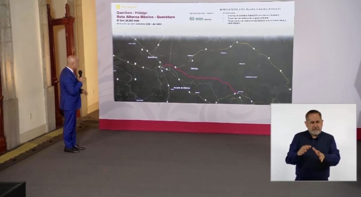 Federación presenta ruta alterna a la México-Querétaro; comenzarán obras en noviembre