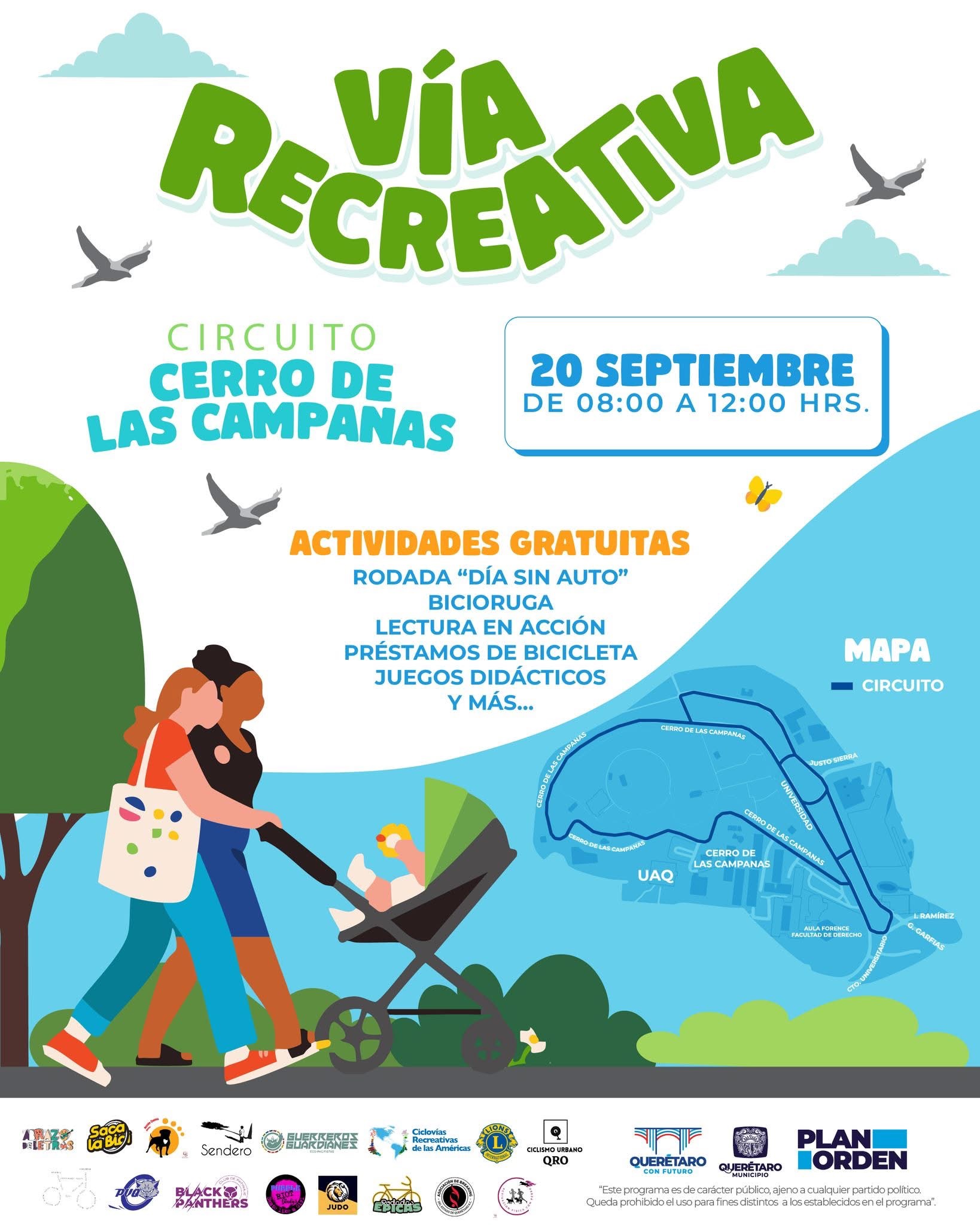 Habrá actividades gratuitas por el Día sin Auto en Cerro de las Campanas
