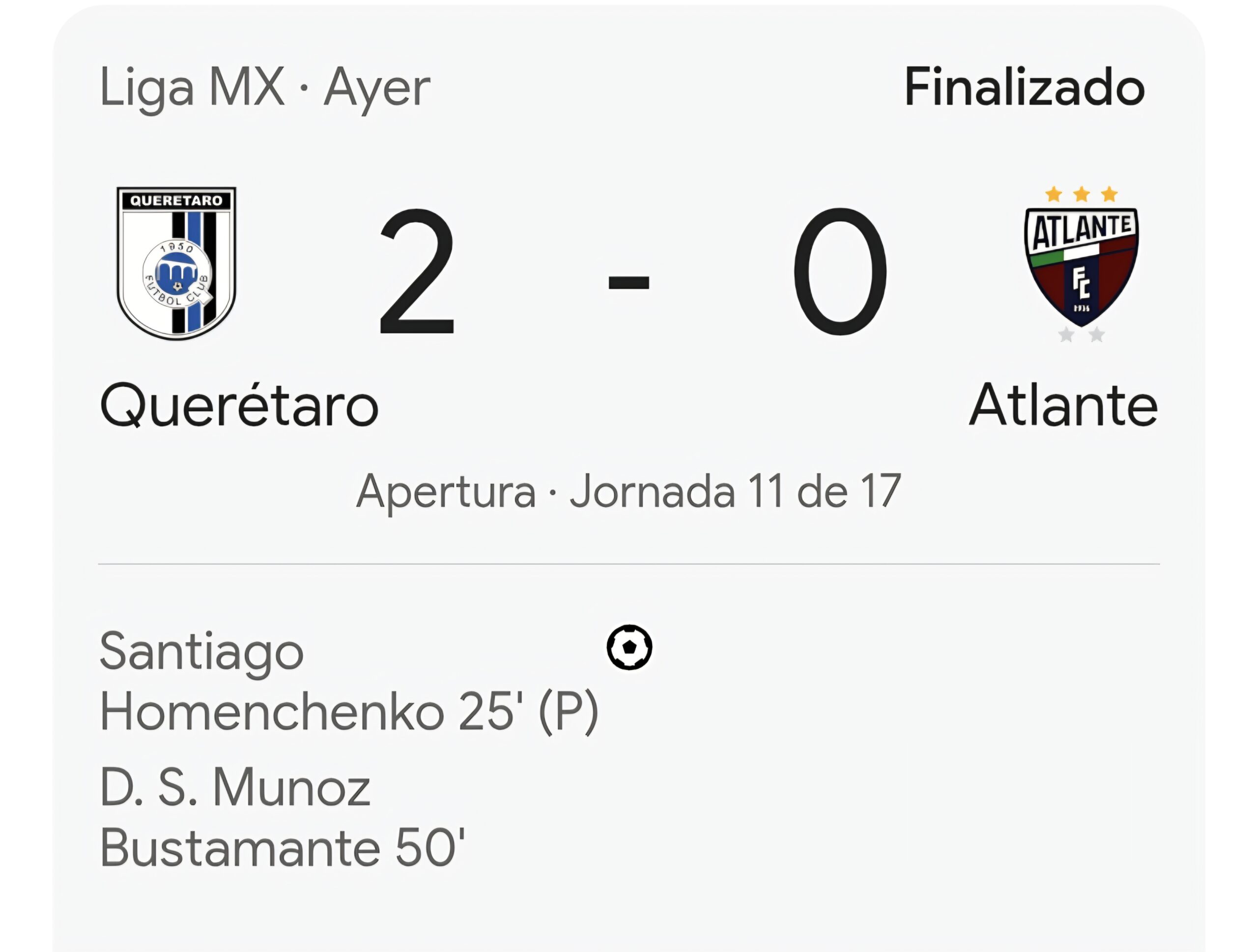 ⚽🐓 Querétaro vence 2-0 al Atlante y se acerca al liderato de la Liga MX 💙🖤