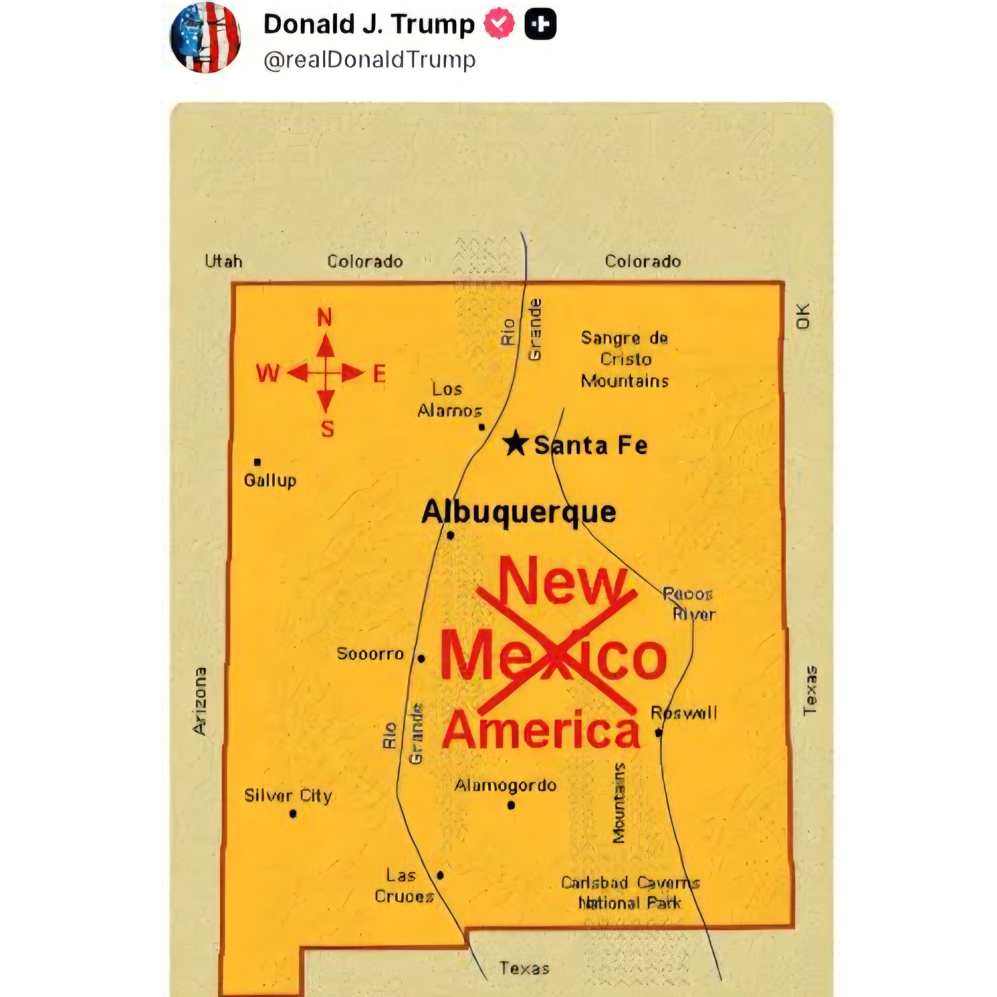 🇺🇸 Trump insiste en cambiar el nombre de Nuevo México por “Nueva América”