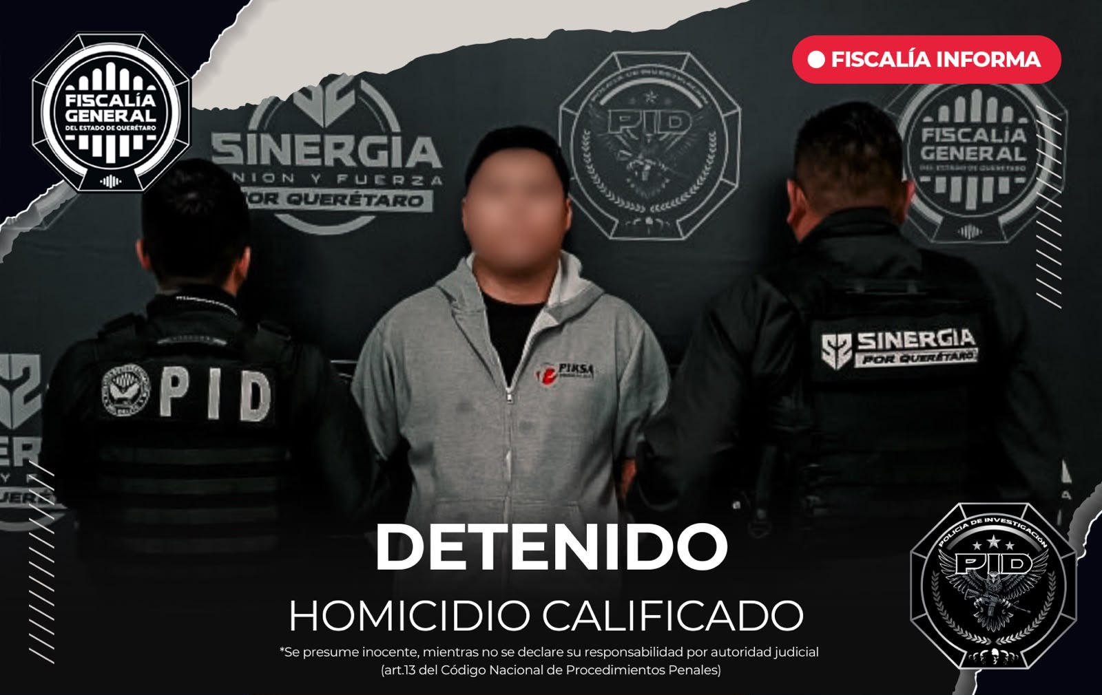 ¡Cero impunidad en el estado! Fiscalía de Querétaro aprehende a “El Pispi” por homicidio calificado cometido en Colinas de Santa Cruz 🛡️⚖️🚨