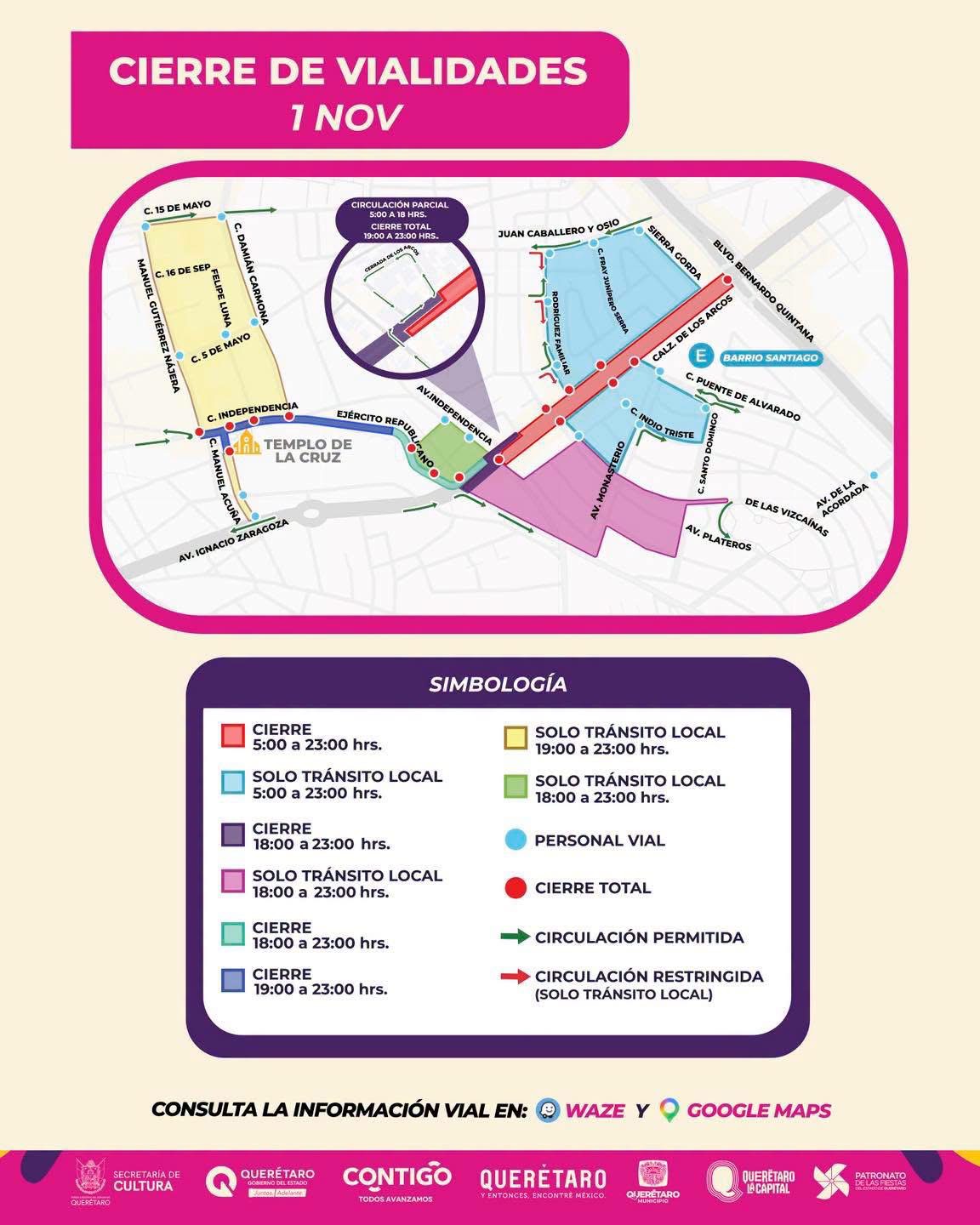 Conoce los cierres viales por desfile de Día de Muertos este domingo en Querétaro 